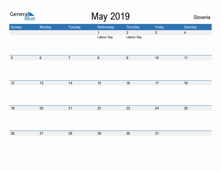 Fillable May 2019 Calendar