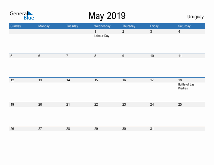 Fillable May 2019 Calendar