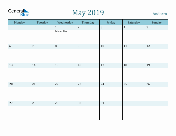 May 2019 Calendar with Holidays