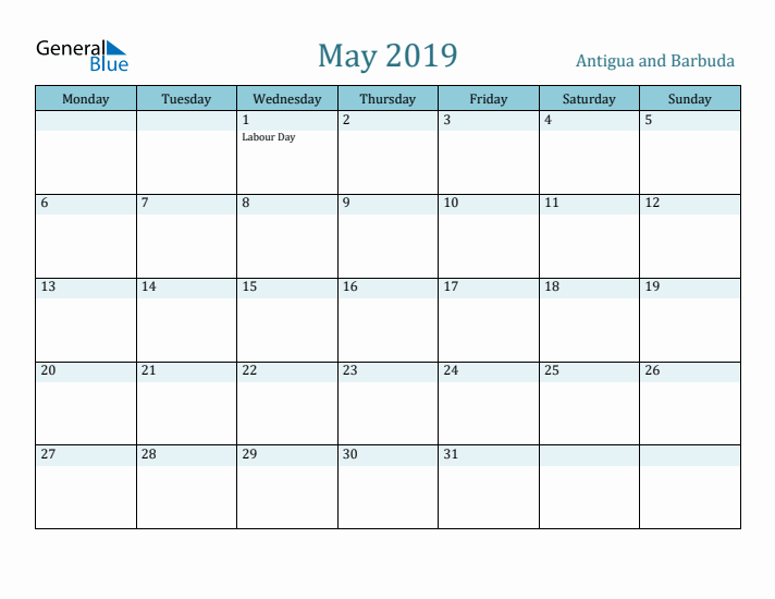 May 2019 Calendar with Holidays