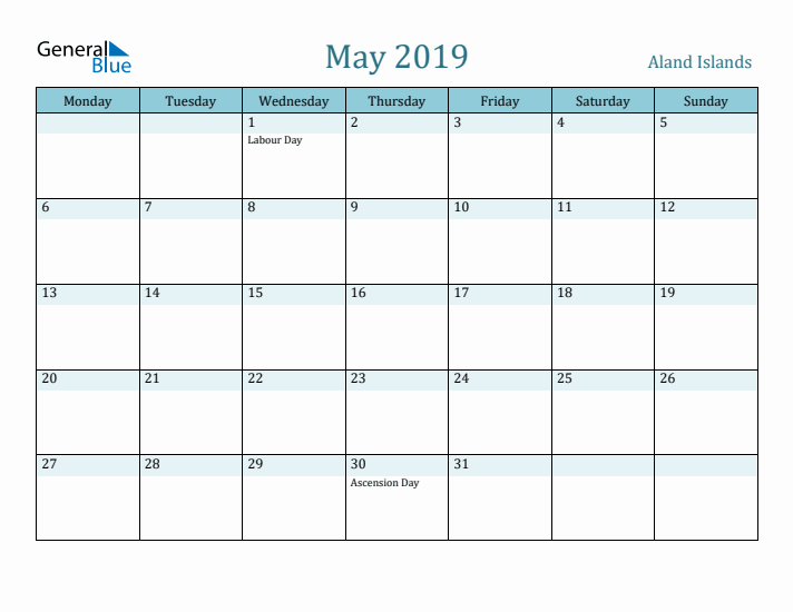 May 2019 Calendar with Holidays