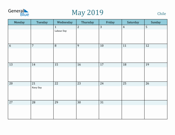 May 2019 Calendar with Holidays