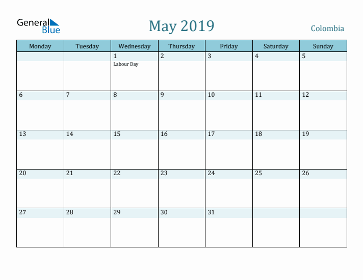 May 2019 Calendar with Holidays