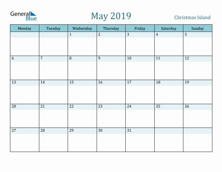 May 2019 Calendar with Holidays