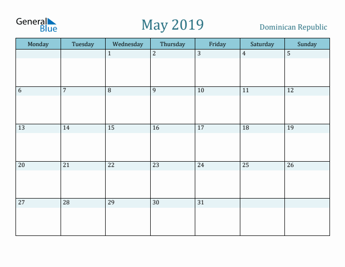 May 2019 Calendar with Holidays