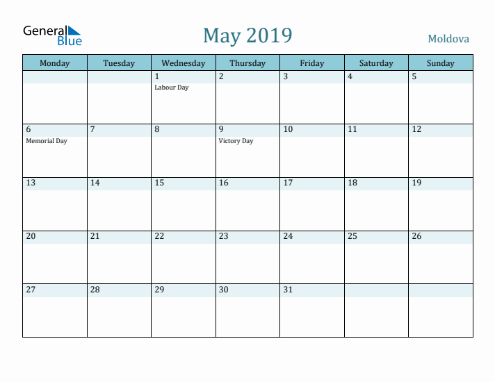 May 2019 Calendar with Holidays