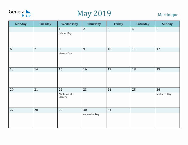 May 2019 Calendar with Holidays