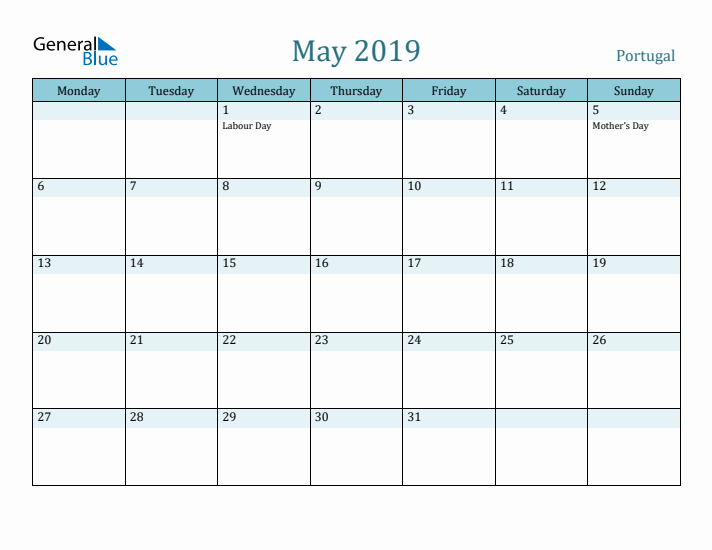 May 2019 Calendar with Holidays