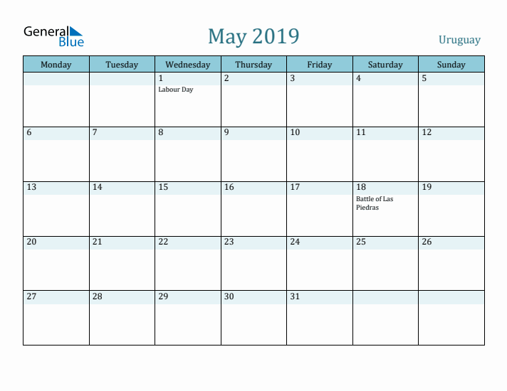 May 2019 Calendar with Holidays