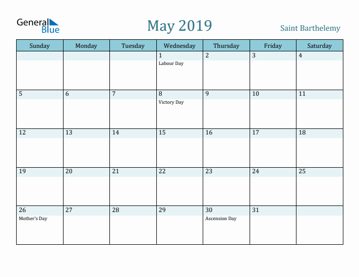 May 2019 Calendar with Holidays