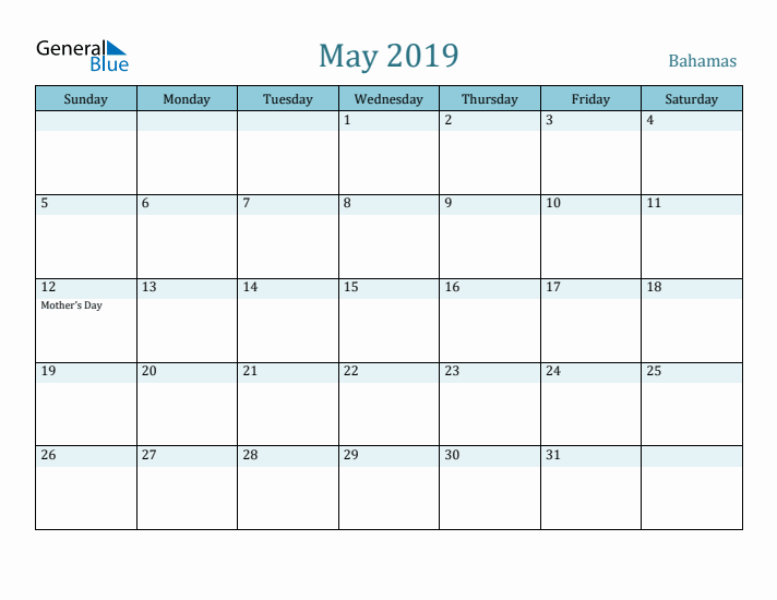 May 2019 Calendar with Holidays