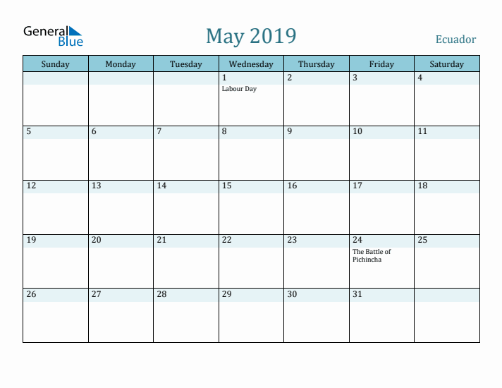 May 2019 Calendar with Holidays