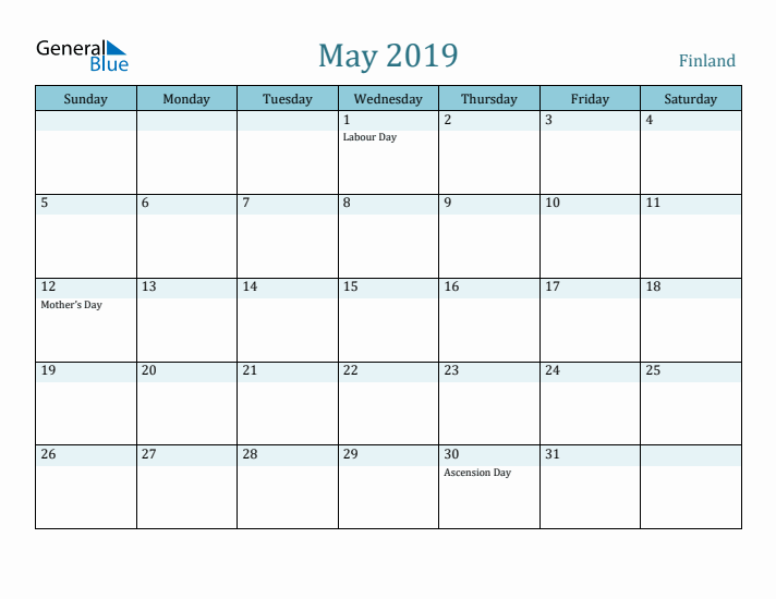 May 2019 Calendar with Holidays