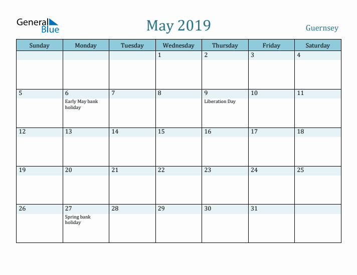 May 2019 Calendar with Holidays