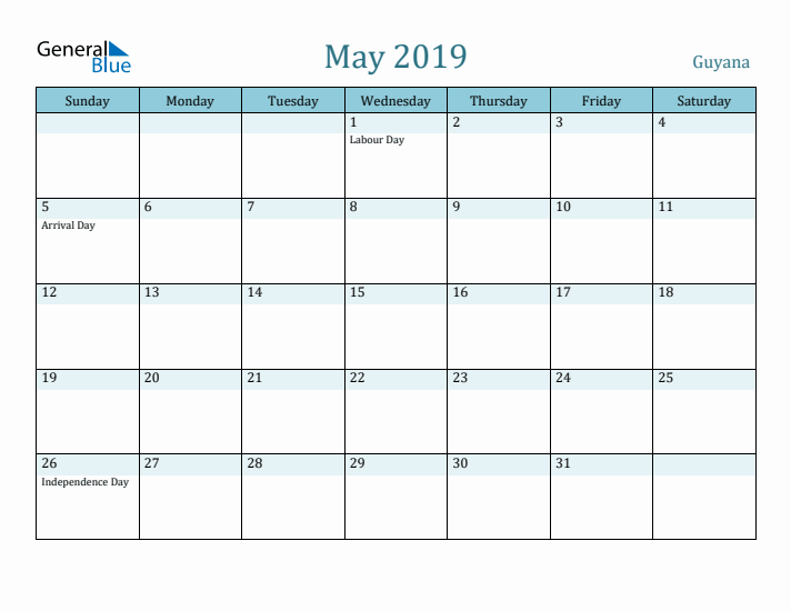 May 2019 Calendar with Holidays