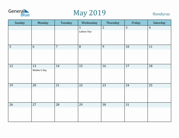 May 2019 Calendar with Holidays