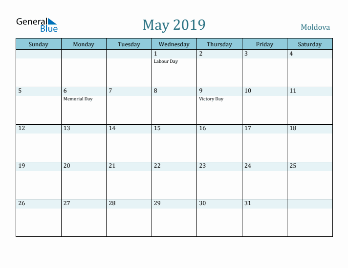 May 2019 Calendar with Holidays