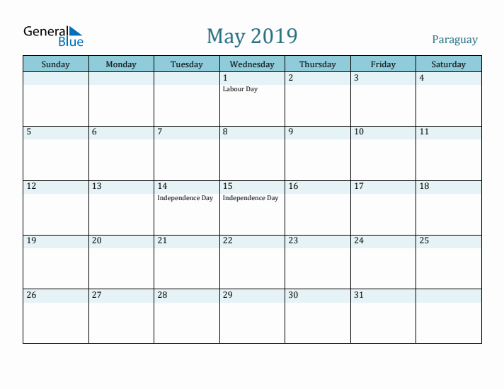 May 2019 Calendar with Holidays