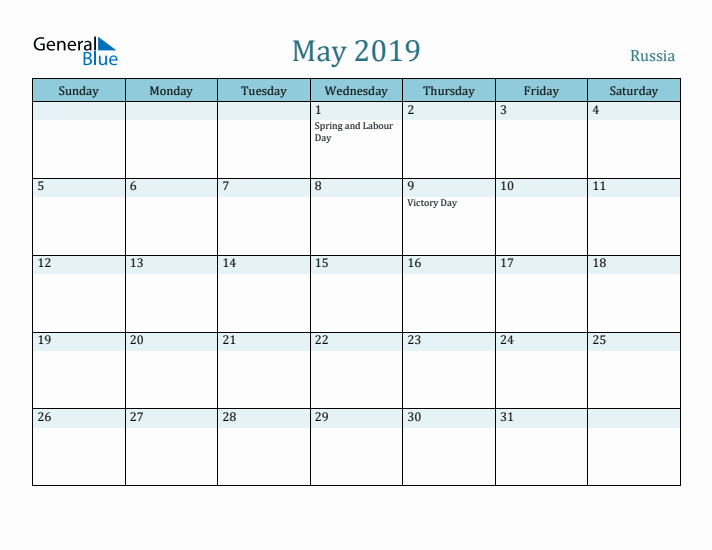 May 2019 Calendar with Holidays