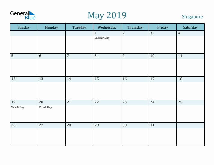 May 2019 Calendar with Holidays