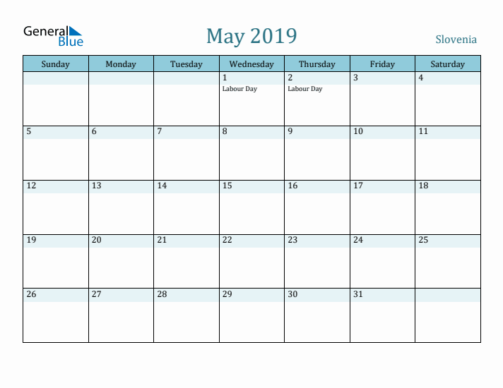 May 2019 Calendar with Holidays