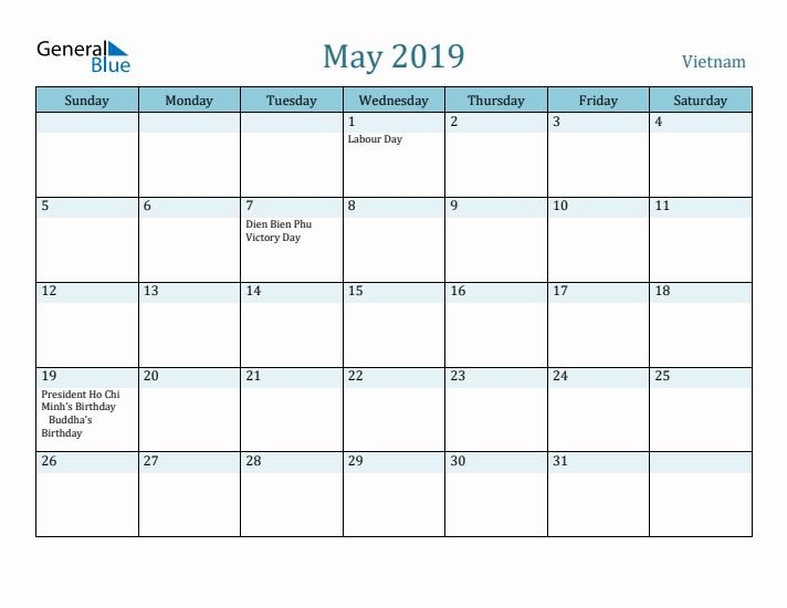 May 2019 Calendar with Holidays