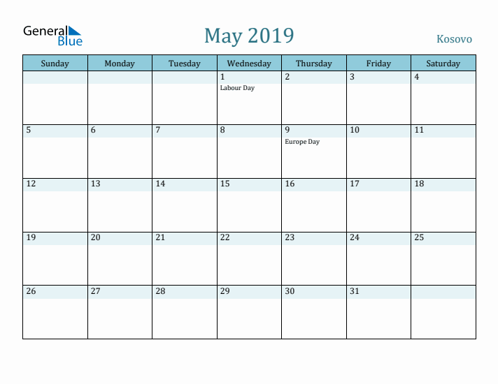 May 2019 Calendar with Holidays