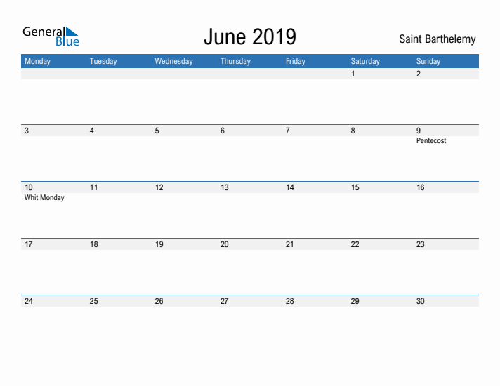 Fillable June 2019 Calendar