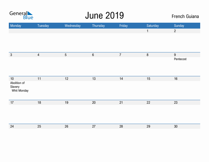 Fillable June 2019 Calendar