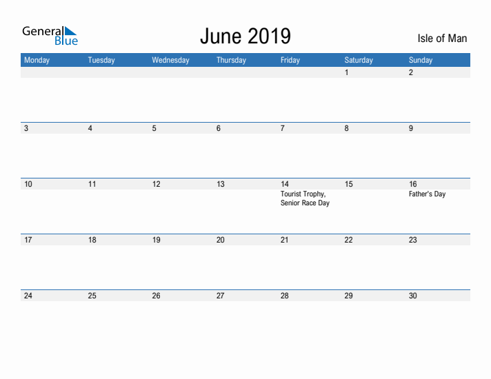 Fillable June 2019 Calendar