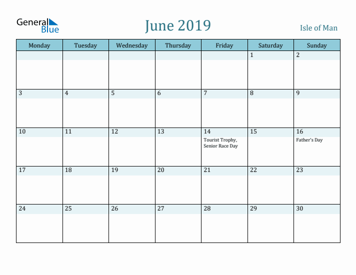 June 2019 Calendar with Holidays