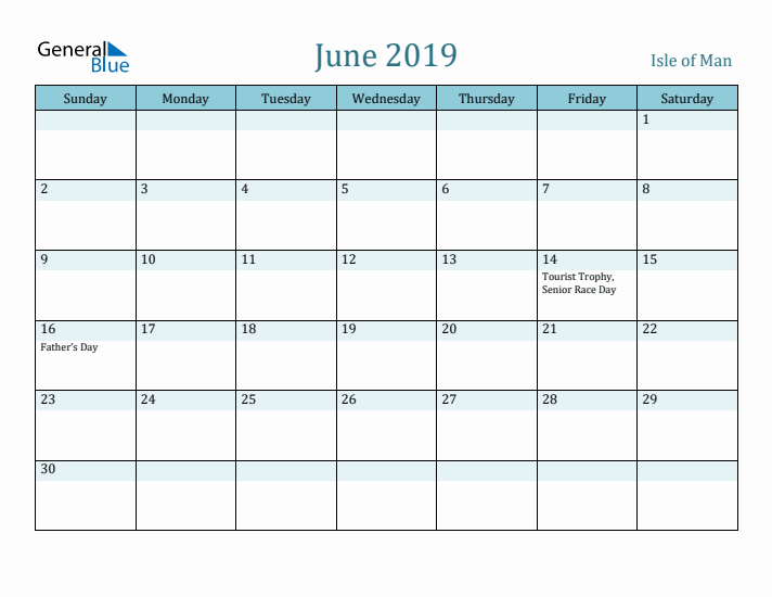 June 2019 Calendar with Holidays