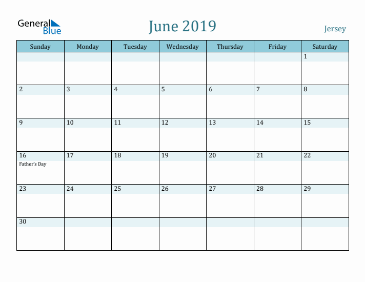 June 2019 Calendar with Holidays