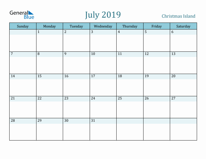 July 2019 Calendar with Holidays