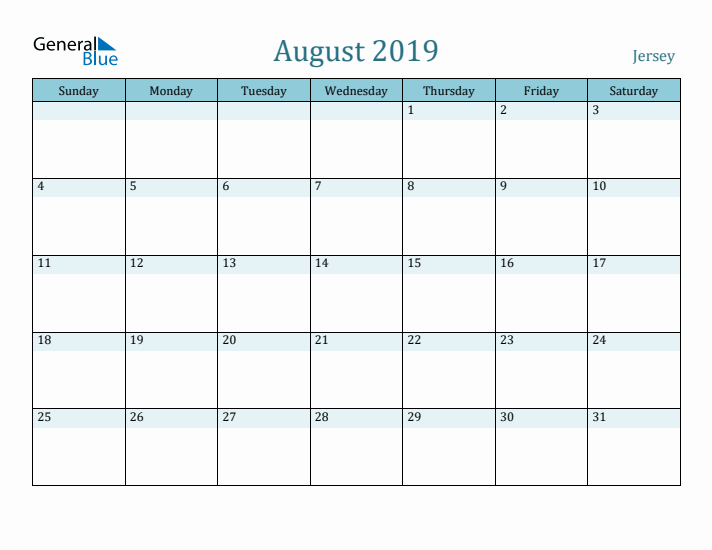 August 2019 Calendar with Holidays