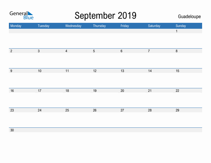 Fillable September 2019 Calendar