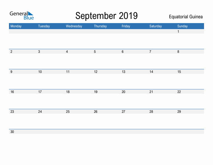 Fillable September 2019 Calendar