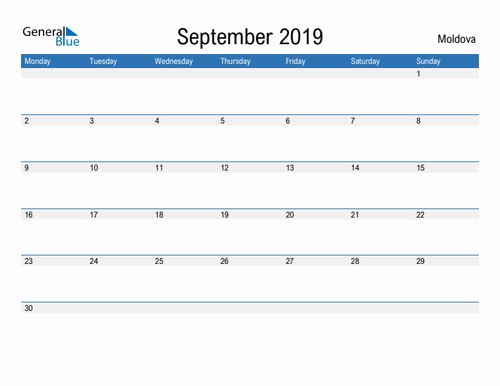 Fillable September 2019 Calendar