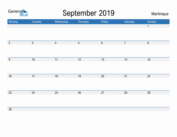 Fillable September 2019 Calendar