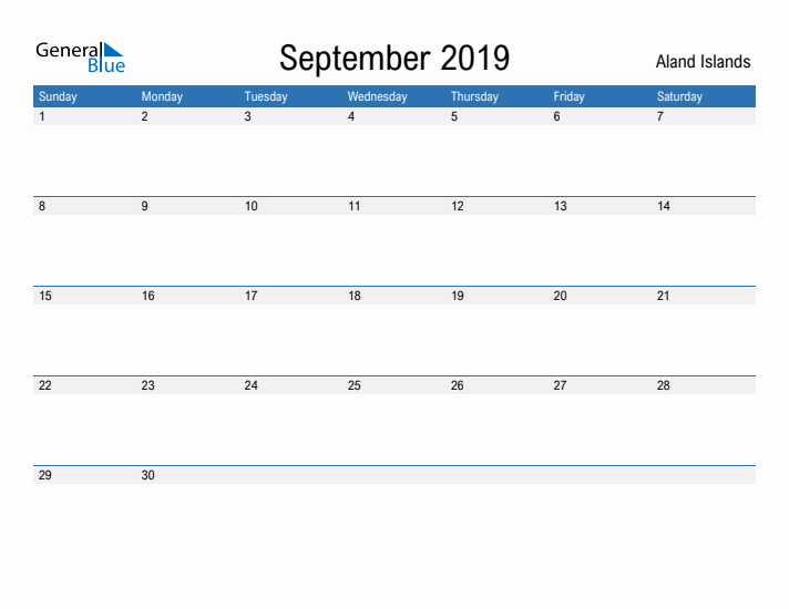 Fillable September 2019 Calendar