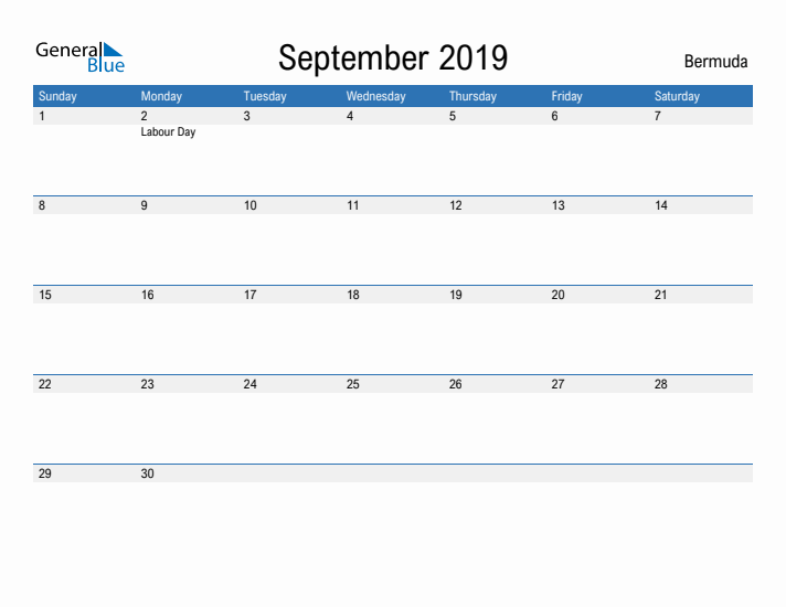 Fillable September 2019 Calendar