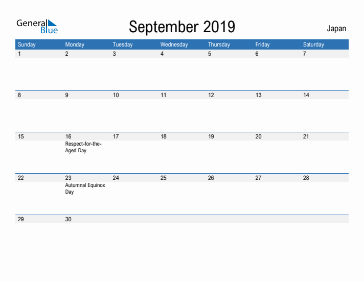 Fillable September 2019 Calendar