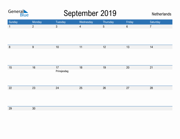 Fillable September 2019 Calendar