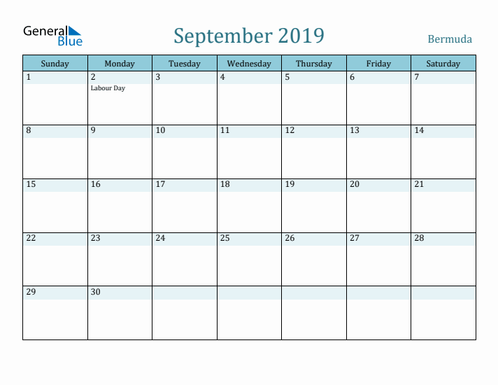 September 2019 Calendar with Holidays