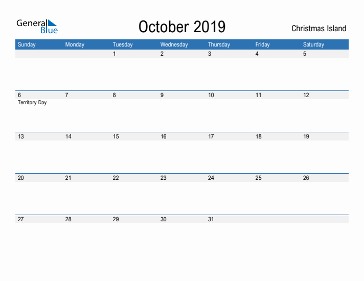 Fillable October 2019 Calendar