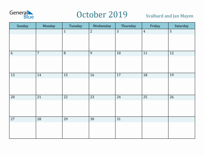 October 2019 Calendar with Holidays