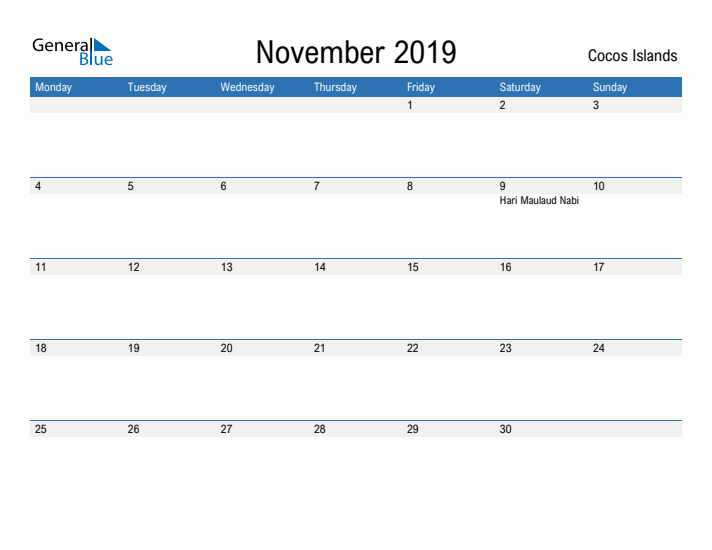 Fillable November 2019 Calendar