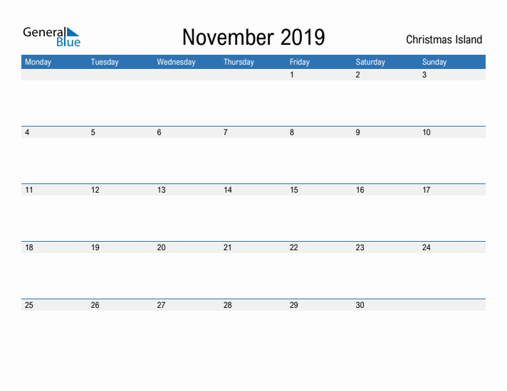 Fillable November 2019 Calendar