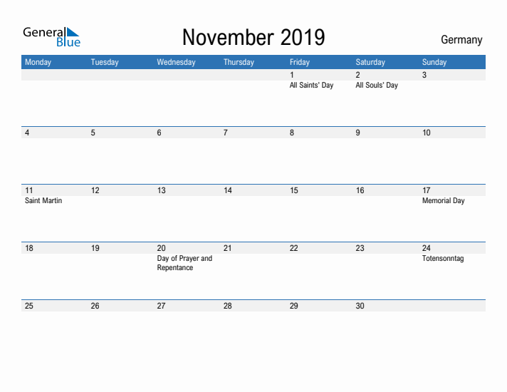 Fillable November 2019 Calendar