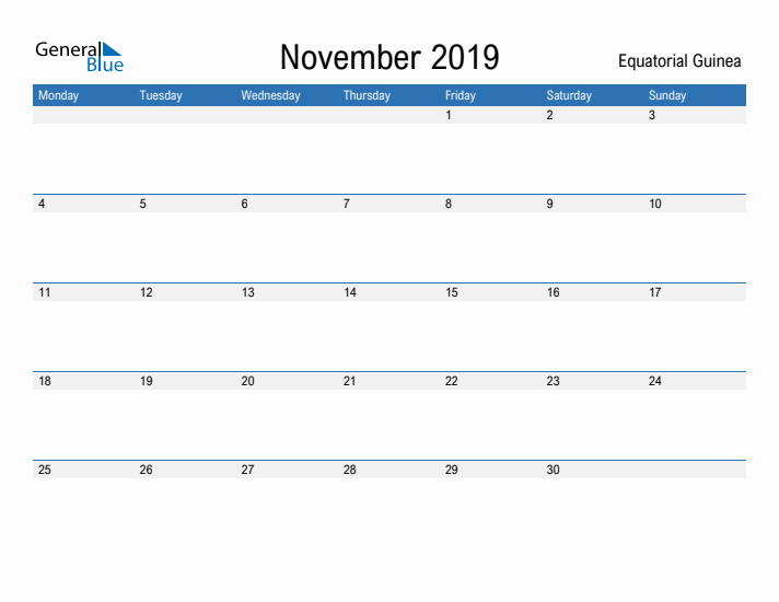 Fillable November 2019 Calendar